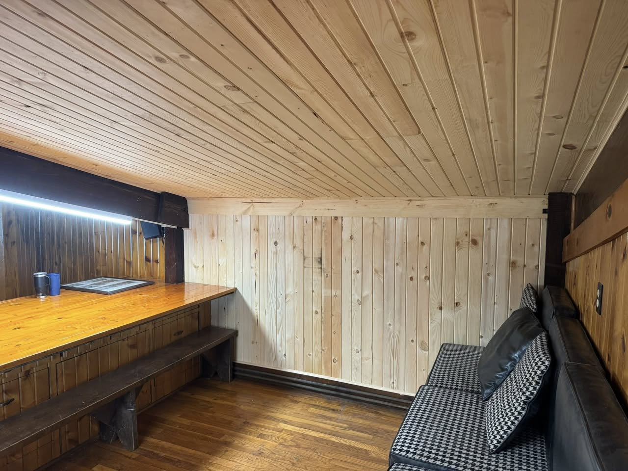 Custom wood paneling — interior finish work